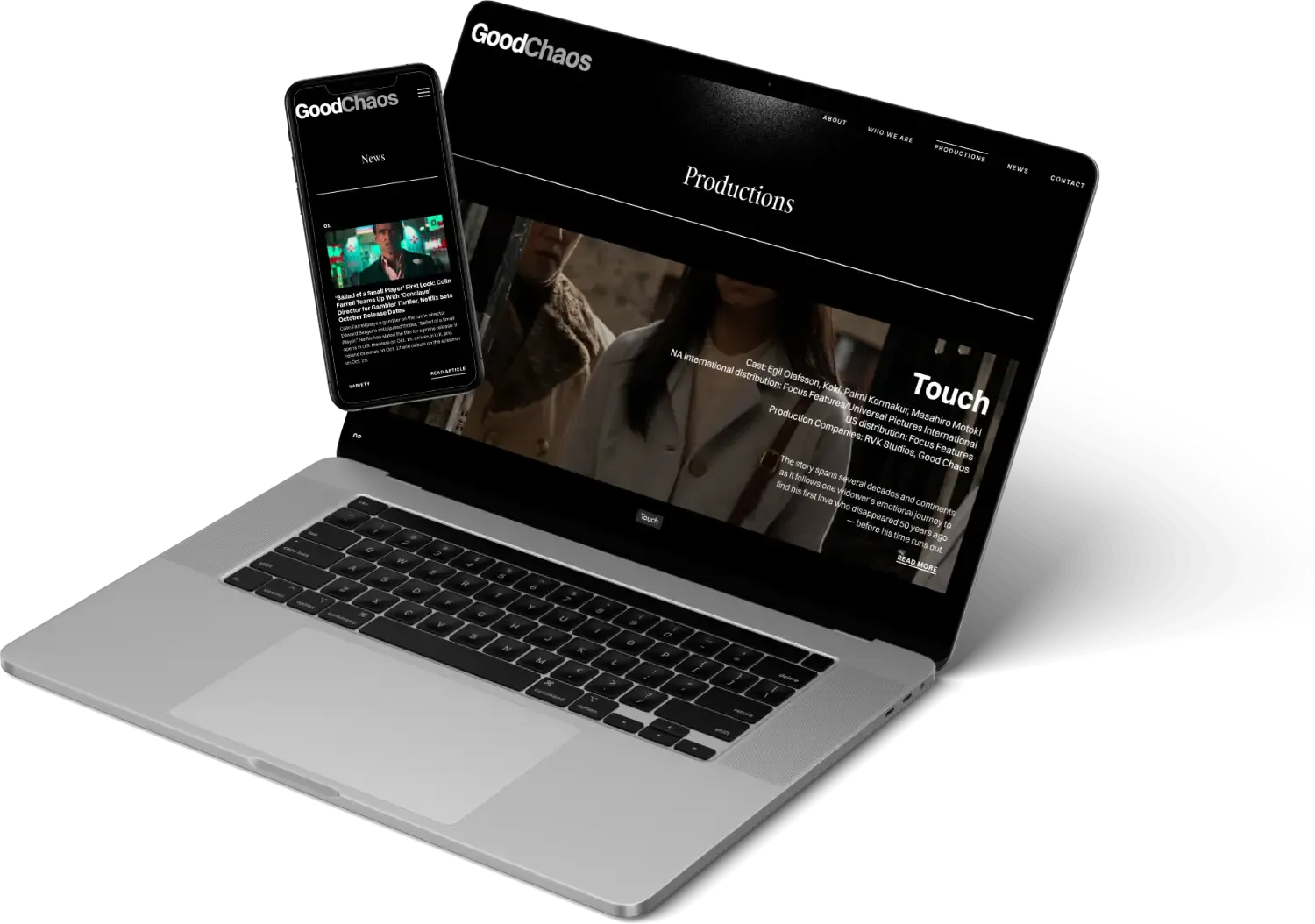 Good Chaos website on a laptop and phone