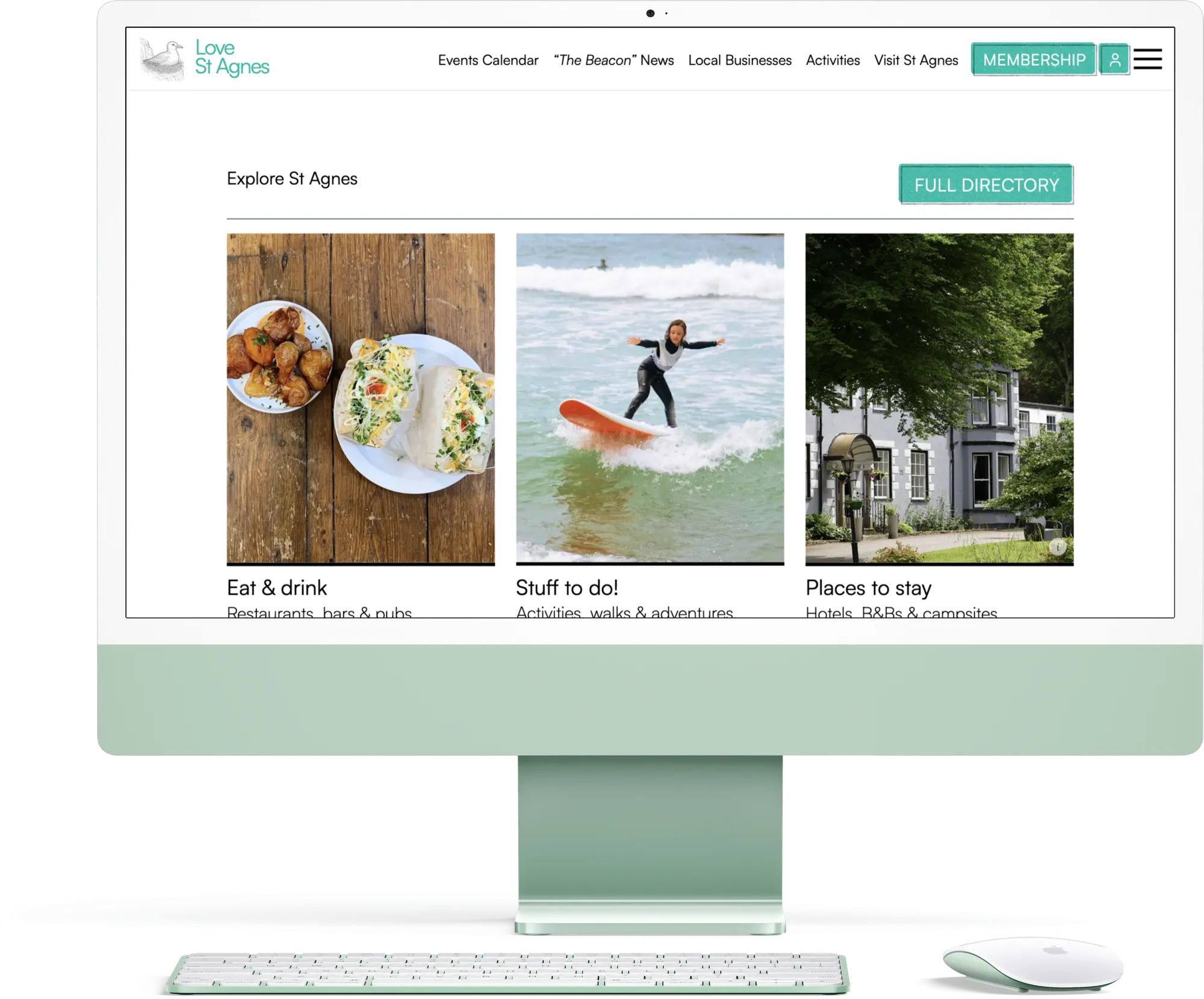The Love St Agnes website on a desktop computer