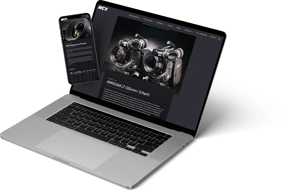 MCX Films website on a laptop