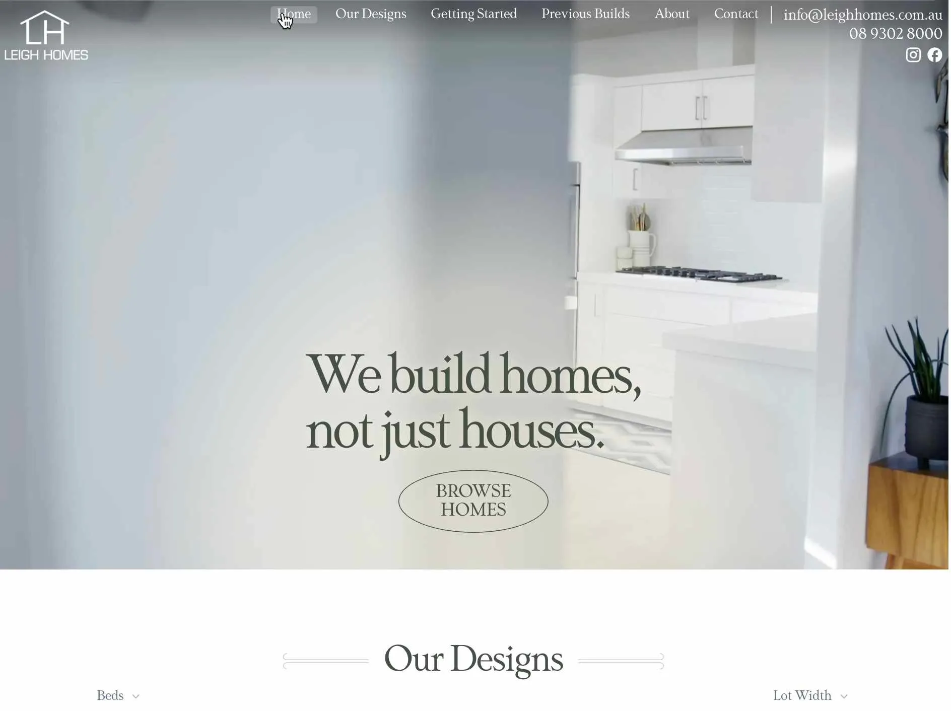Leigh Homes website preview