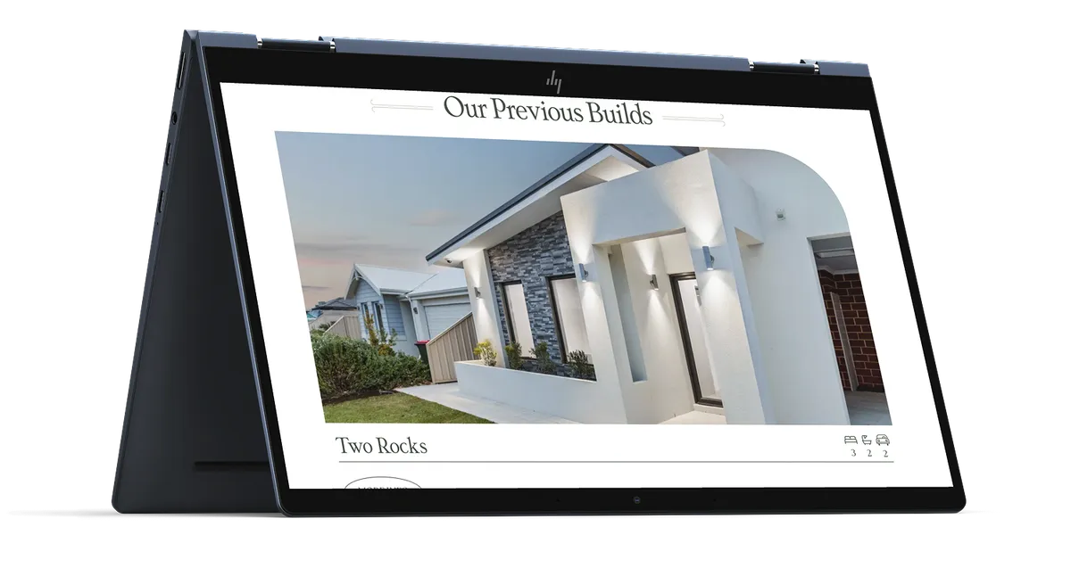 Leigh Homes website on a tablet