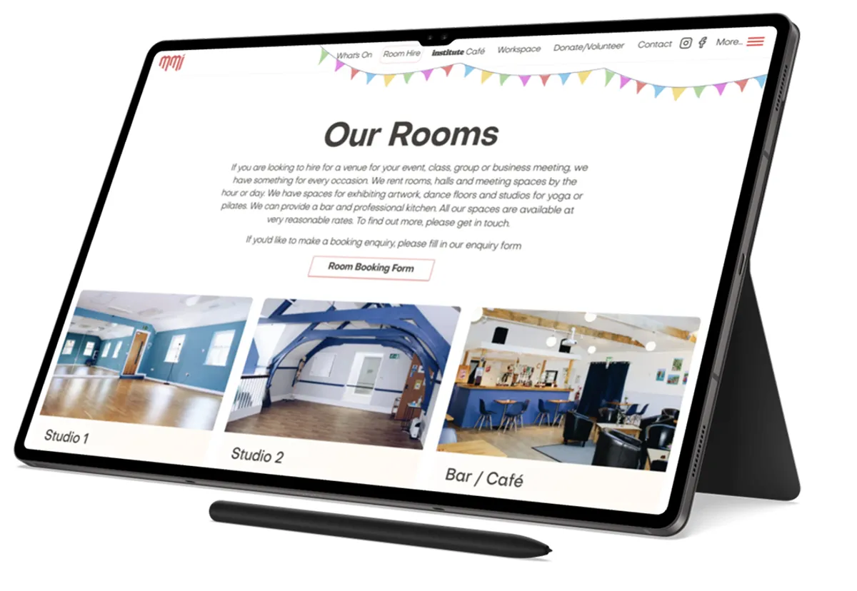 St Agnes MMI website on a tablet
