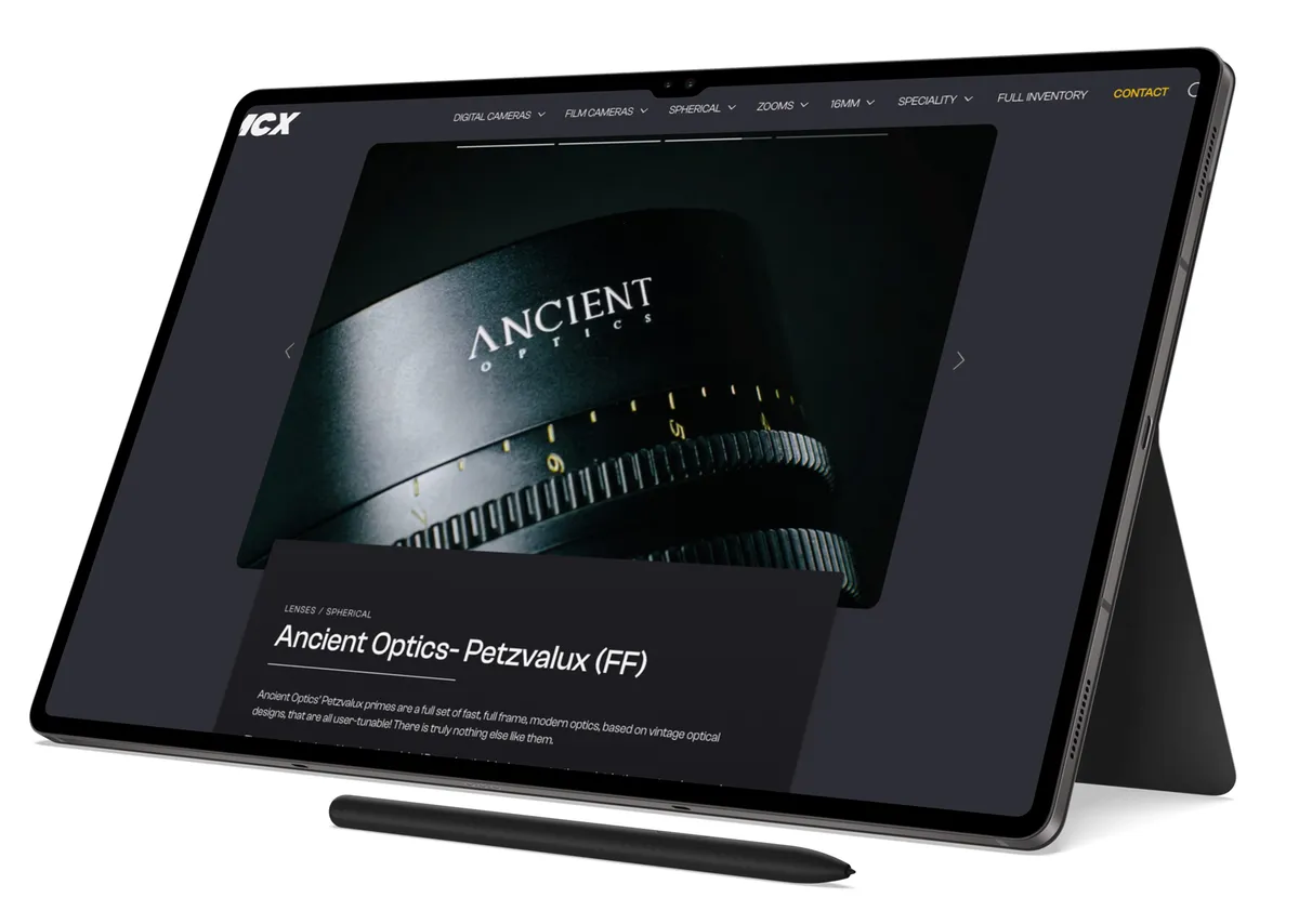 MCX Films website on a tablet