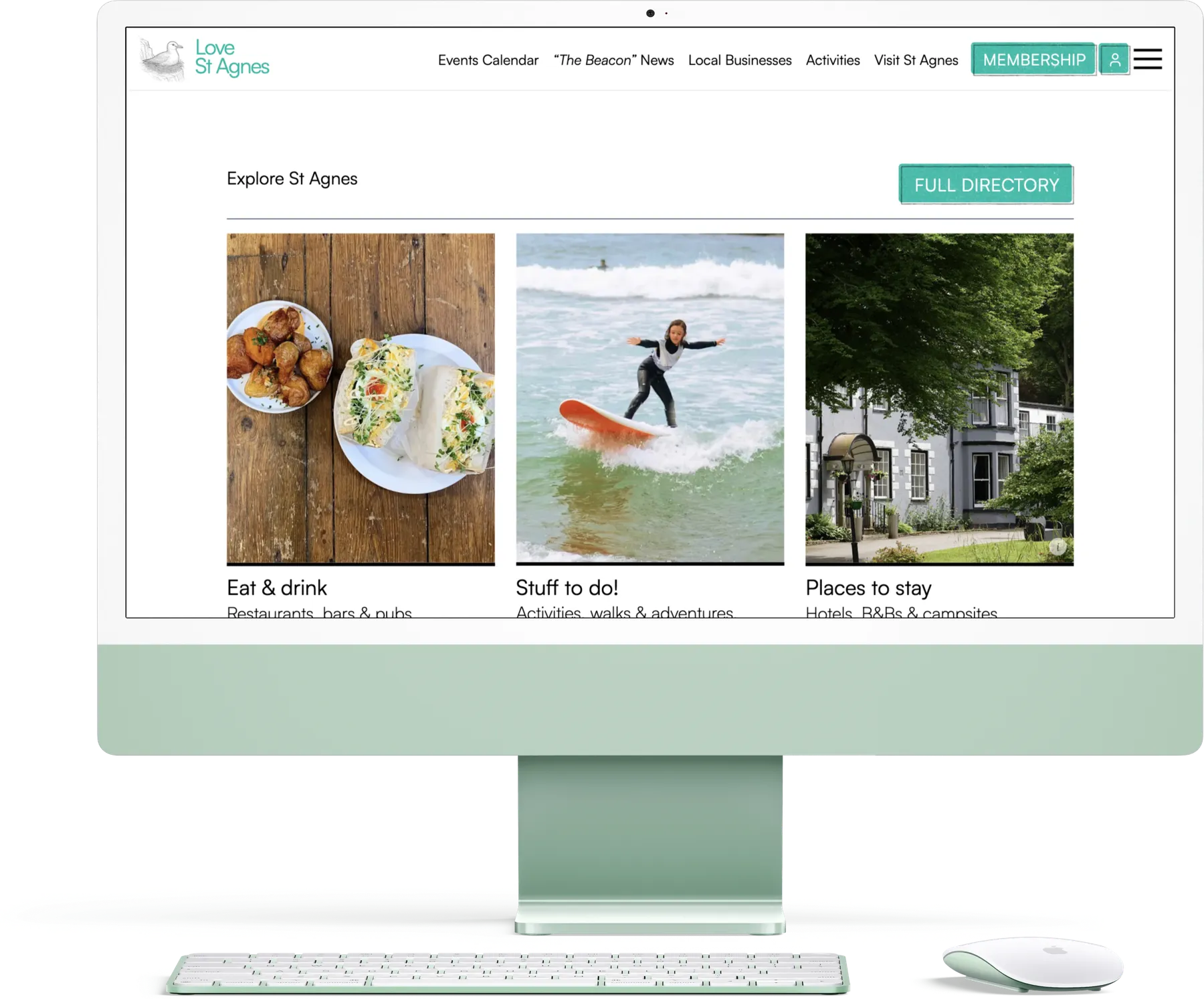 The Love St Agnes website on a desktop computer
